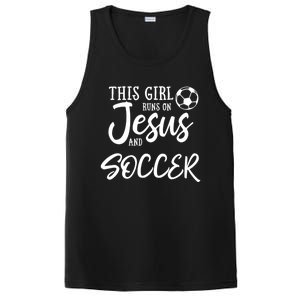 Runs On Jesus And Soccer Gift Christian PosiCharge Competitor Tank