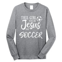 Runs On Jesus And Soccer Gift Christian Long Sleeve Shirt