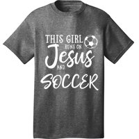 Runs On Jesus And Soccer Gift Christian T-Shirt