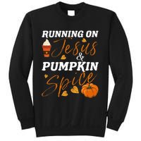 Running On Jesus & Pumpkin Spice Christian Fall Thanksgiving Sweatshirt