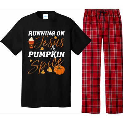 Running On Jesus & Pumpkin Spice Christian Fall Thanksgiving Pajama Set