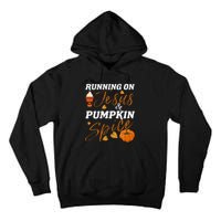 Running On Jesus & Pumpkin Spice Christian Fall Thanksgiving Tall Hoodie