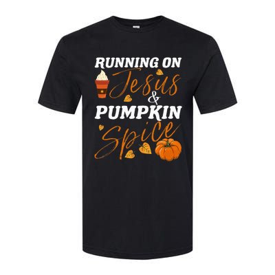 Running On Jesus & Pumpkin Spice Christian Fall Thanksgiving Softstyle® CVC T-Shirt