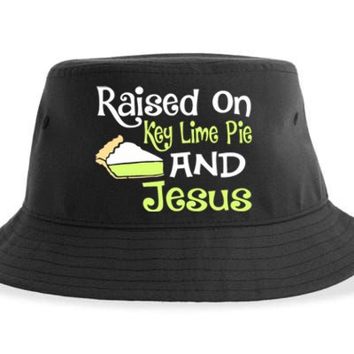 Raised On Key Lime Pie And Jesus Christian Sustainable Bucket Hat