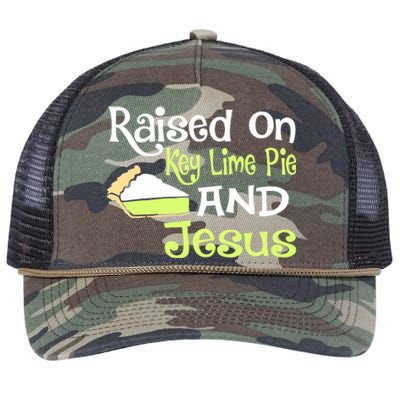 Raised On Key Lime Pie And Jesus Christian Retro Rope Trucker Hat Cap