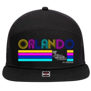 Retro Orlando Logo 7 Panel Mesh Trucker Snapback Hat