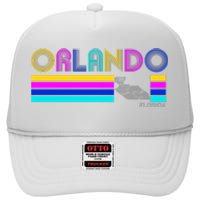 Retro Orlando Logo High Crown Mesh Back Trucker Hat