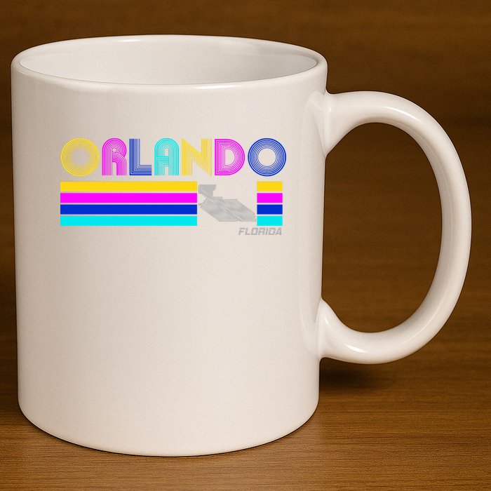 Retro Orlando Logo 11oz C Handle Ceramic Mug