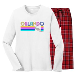 Retro Orlando Logo Women's Long Sleeve Flannel Pajama Set 