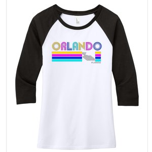 Retro Orlando Logo Women's Tri-Blend 3/4-Sleeve Raglan Shirt