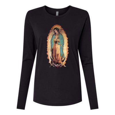 Real Our Lady Of Guadalupe Virgin Mary Catholic Womens Cotton Relaxed Long Sleeve T-Shirt