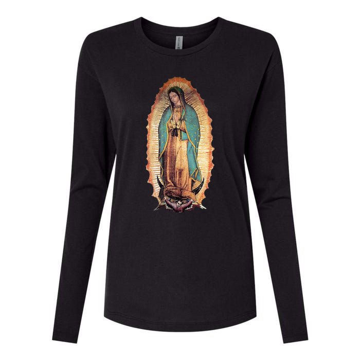 Real Our Lady Of Guadalupe Virgin Mary Catholic Womens Cotton Relaxed Long Sleeve T-Shirt