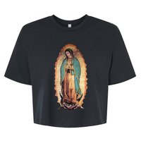 Real Our Lady Of Guadalupe Virgin Mary Catholic Bella+Canvas Jersey Crop Tee