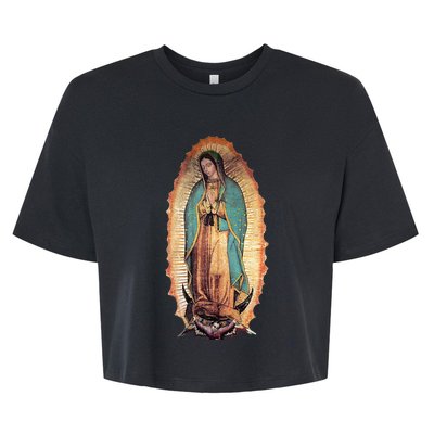 Real Our Lady Of Guadalupe Virgin Mary Catholic Bella+Canvas Jersey Crop Tee