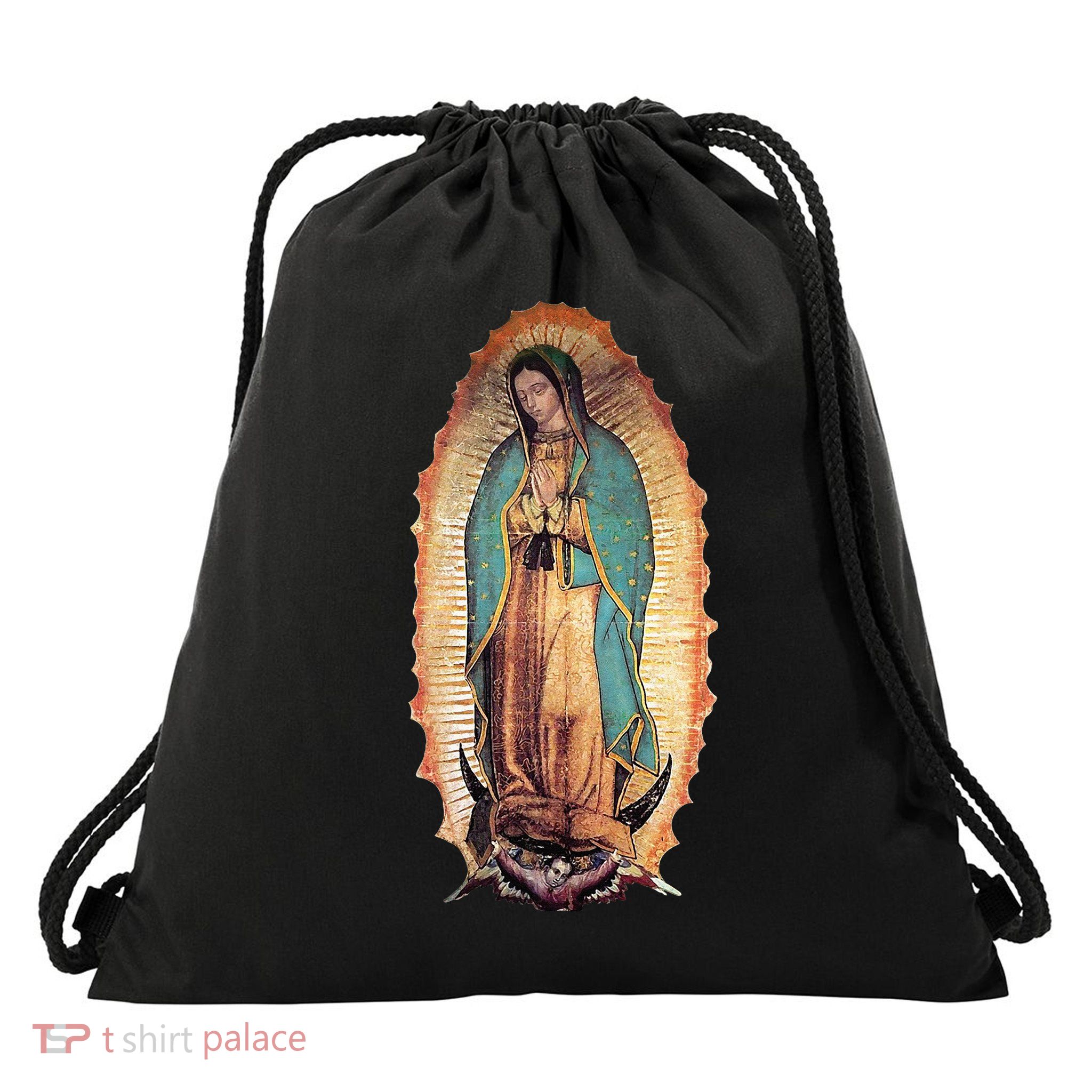 Real Our Lady Of Guadalupe Virgin Mary Catholic Drawstring Bag