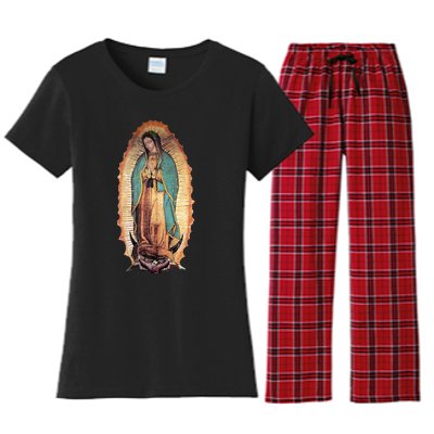 Real Our Lady Of Guadalupe Virgin Mary Catholic Women's Flannel Pajama Set