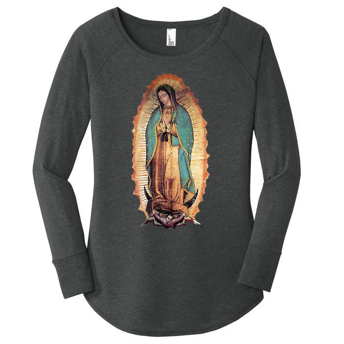 Real Our Lady Of Guadalupe Virgin Mary Catholic Women's Perfect Tri Tunic Long Sleeve Shirt