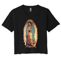 Real Our Lady Of Guadalupe Virgin Mary Catholic Women's Crop Top Tee