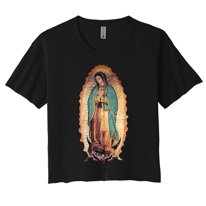 Real Our Lady Of Guadalupe Virgin Mary Catholic Women's Crop Top Tee