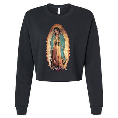 Real Our Lady Of Guadalupe Virgin Mary Catholic Cropped Pullover Crew