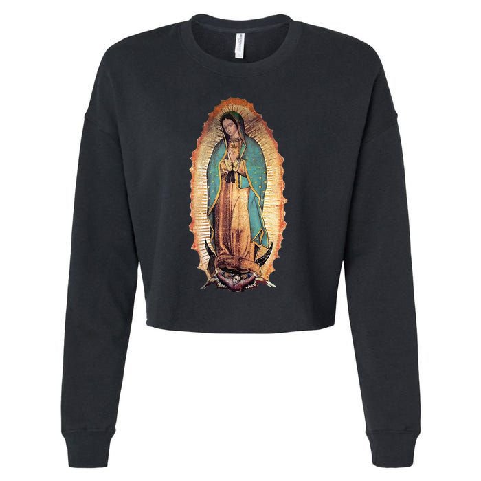 Real Our Lady Of Guadalupe Virgin Mary Catholic Cropped Pullover Crew