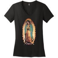 Real Our Lady Of Guadalupe Virgin Mary Catholic Women's V-Neck T-Shirt