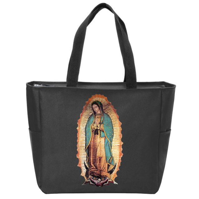 Real Our Lady Of Guadalupe Virgin Mary Catholic Zip Tote Bag