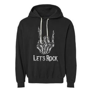 Rock On Lets Rock Concert Band Garment-Dyed Fleece Hoodie