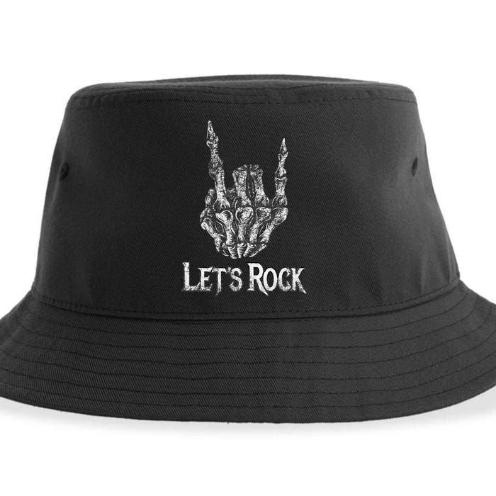 Rock On Lets Rock Concert Band Sustainable Bucket Hat