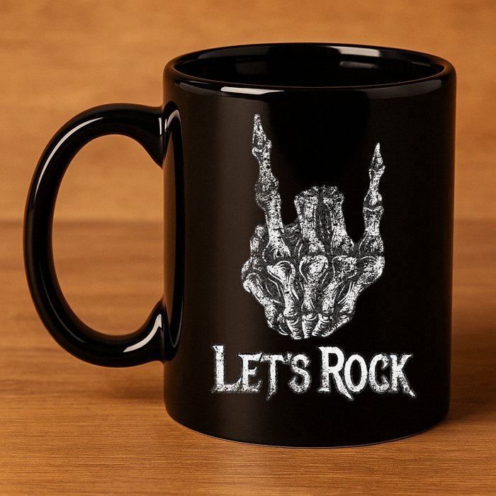 Rock On Lets Rock Concert Band 11oz C Handle Ceramic Mug