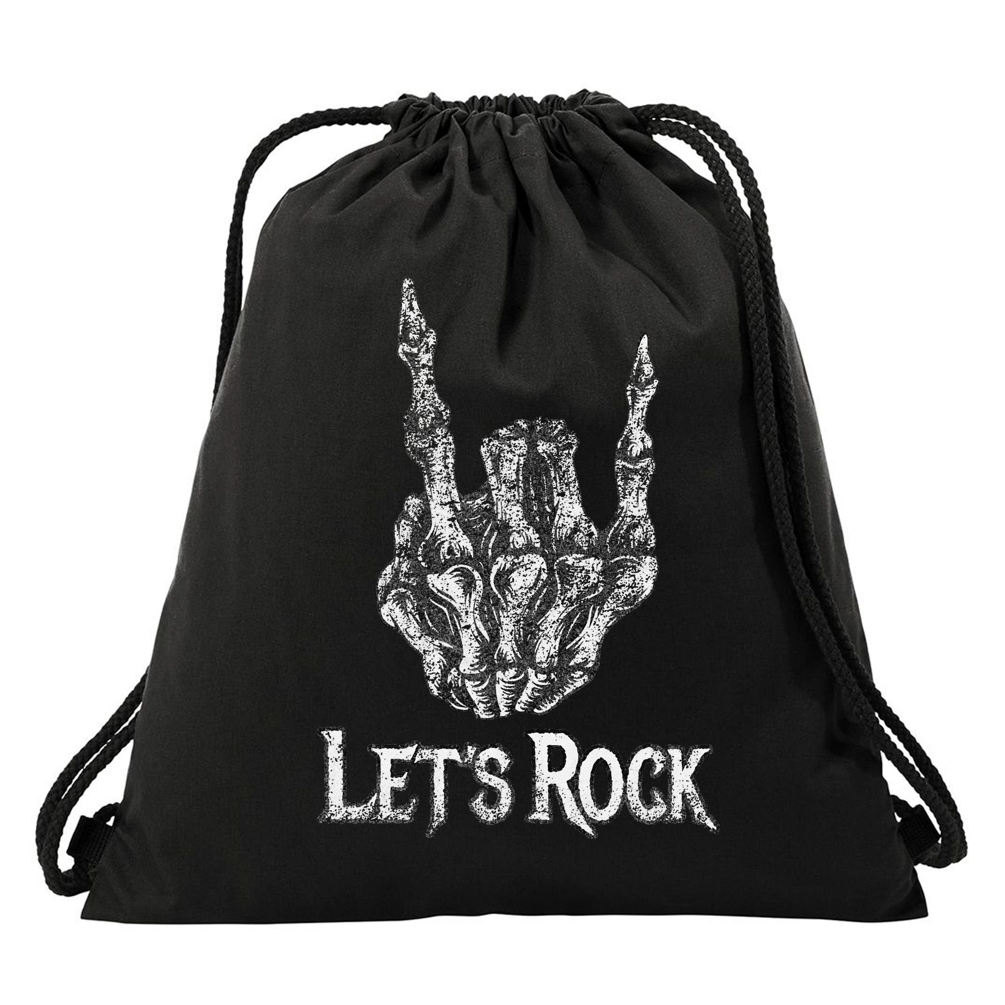 Rock On Lets Rock Concert Band Drawstring Bag