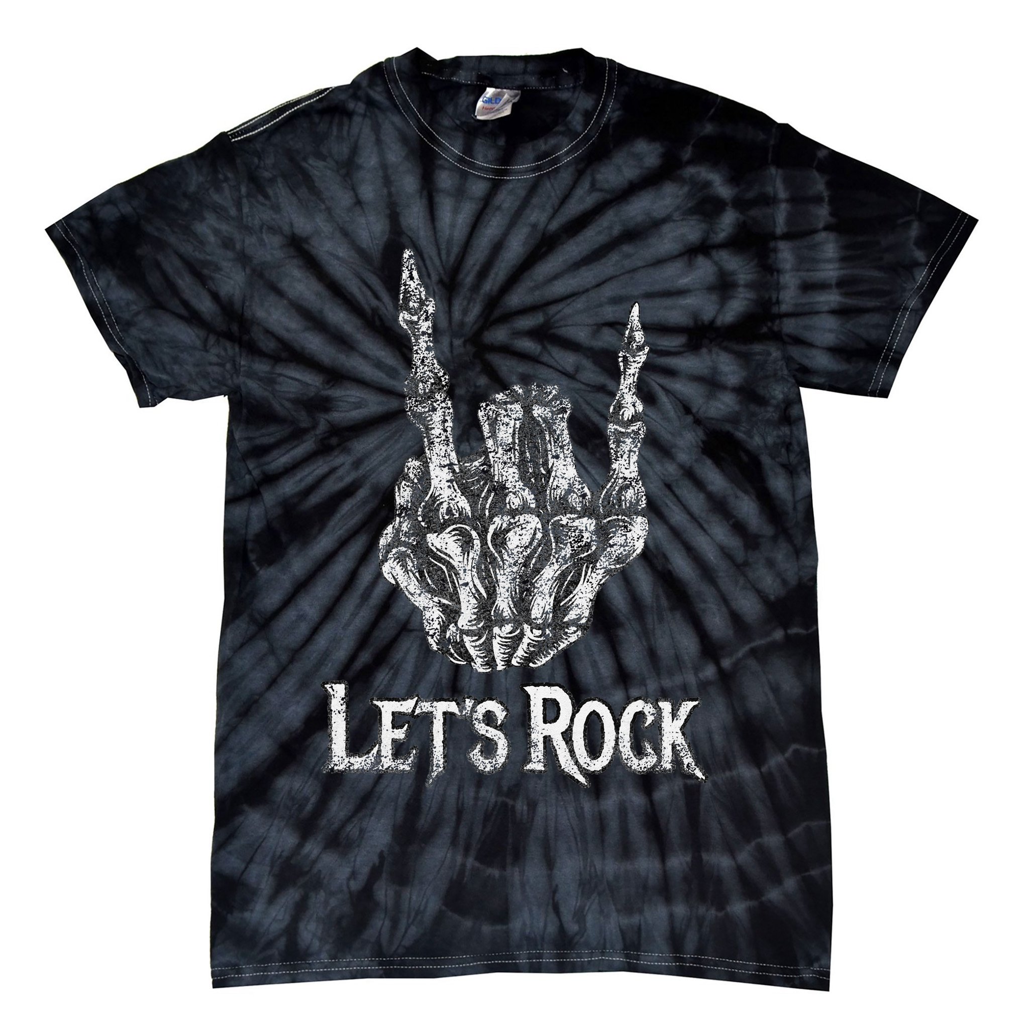 Rock On Lets Rock Concert Band Tie-Dye T-Shirt