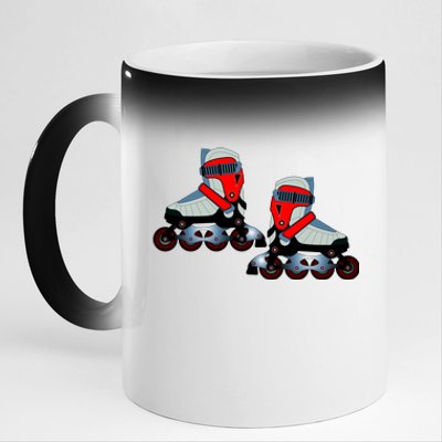 Roller Blades 11oz Black Color Changing Mug