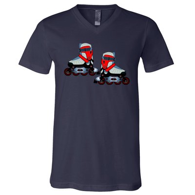 Roller Blades V-Neck T-Shirt