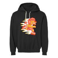 Rollerskating Lion Garment-Dyed Fleece Hoodie
