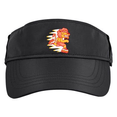 Rollerskating Lion Adult Drive Performance Visor