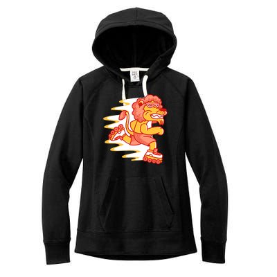 Rollerskating Lion Women's Fleece Hoodie