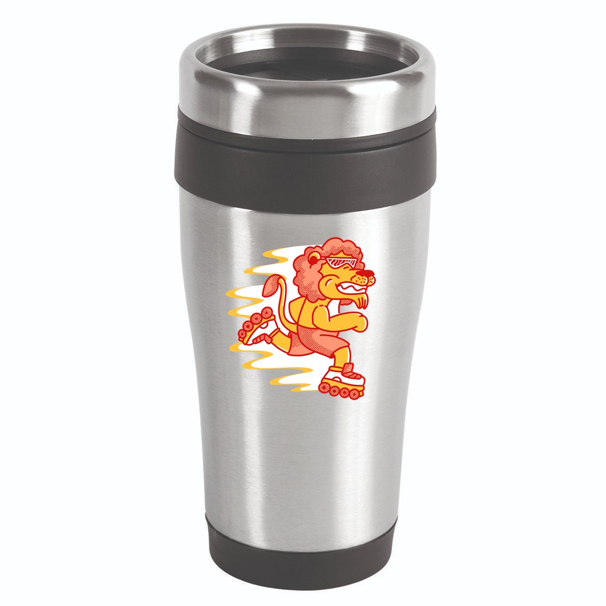 Rollerskating Lion 16oz Travel Tumbler