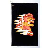 Rollerskating Lion Golf Towel