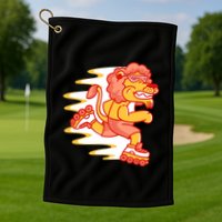 Rollerskating Lion Golf Towel