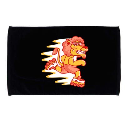 Rollerskating Lion Microfiber Hand Towel