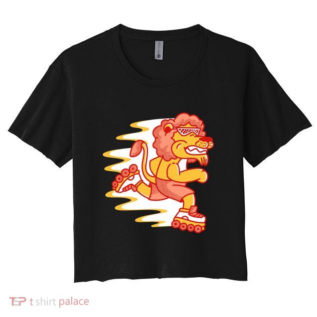 Rollerskating Lion Crop Top