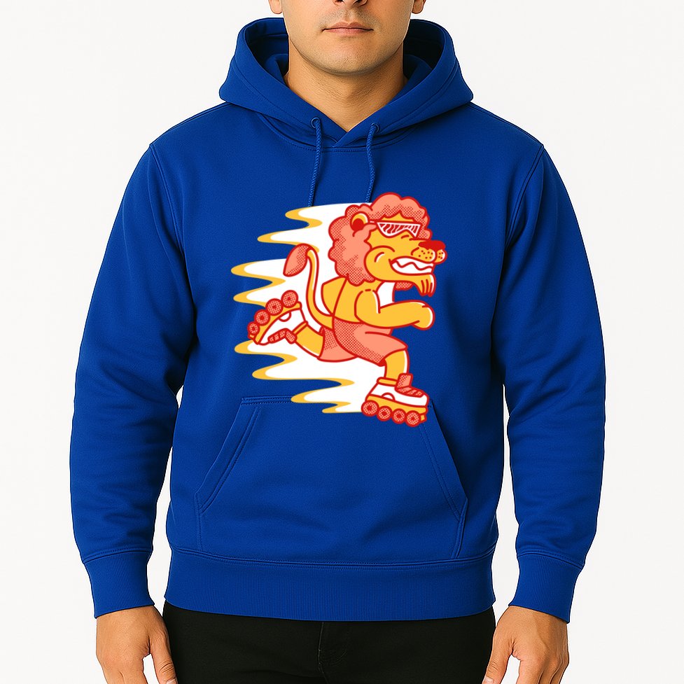 Rollerskating Lion Hoodie