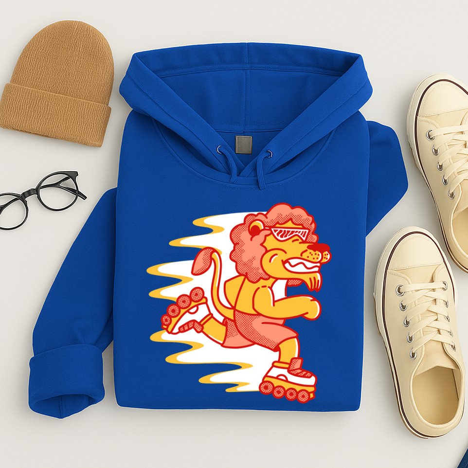 Rollerskating Lion Hoodie
