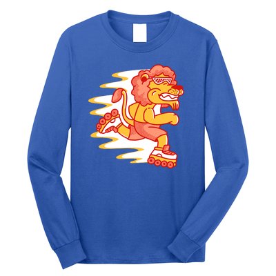 Rollerskating Lion Long Sleeve Shirt