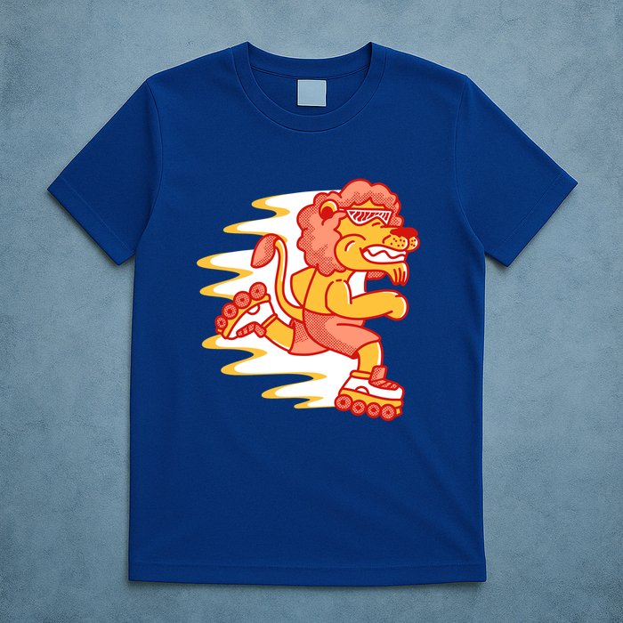 Rollerskating Lion T-Shirt
