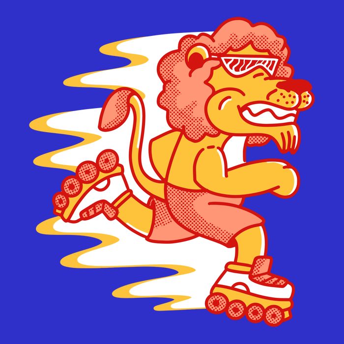 Rollerskating Lion T-Shirt