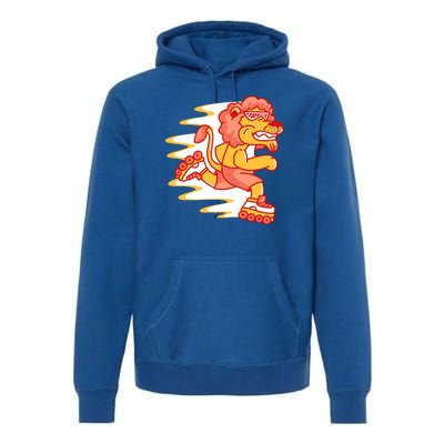 Rollerskating Lion Premium Hoodie