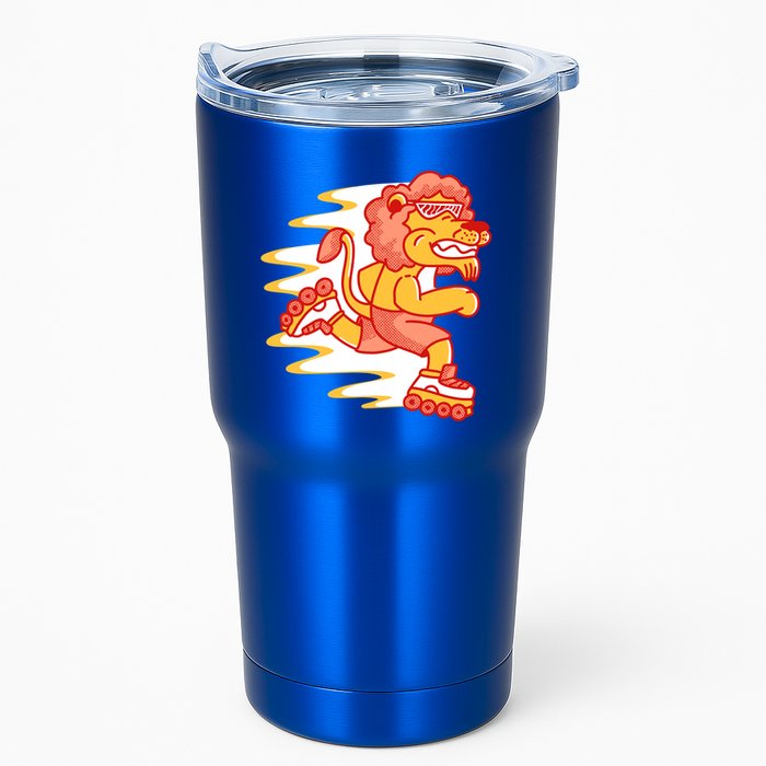 Rollerskating Lion Tumbler