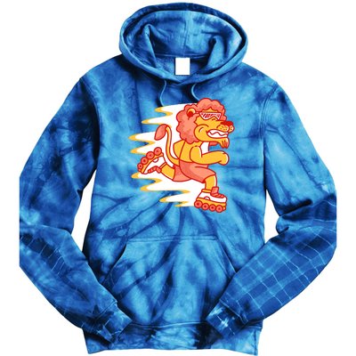 Rollerskating Lion Tie Dye Hoodie